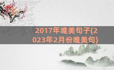 2017年唯美句子(2023年2月份唯美句)