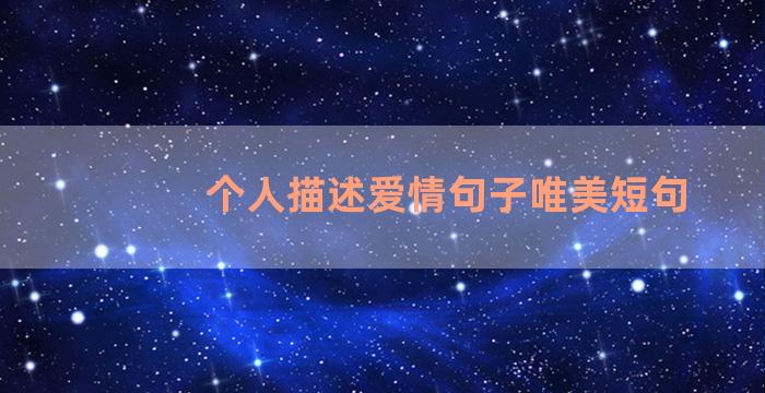 个人描述爱情句子唯美短句