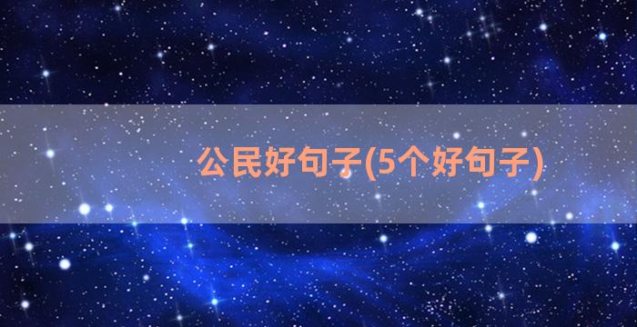 公民好句子(5个好句子)