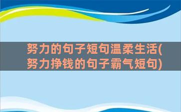 努力的句子短句温柔生活(努力挣钱的句子霸气短句)