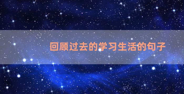 回顾过去的学习生活的句子