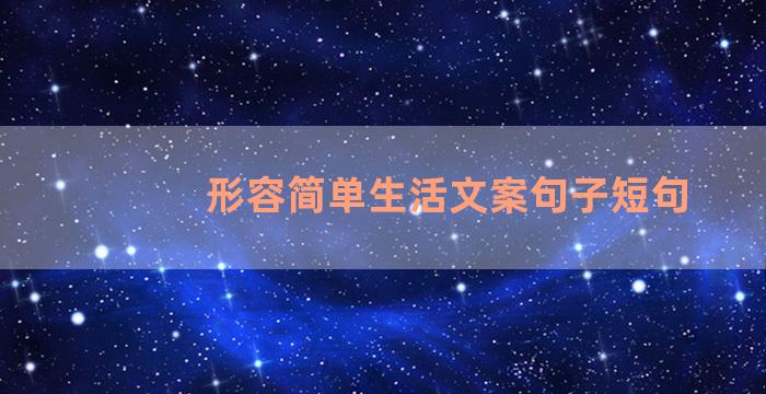 形容简单生活文案句子短句