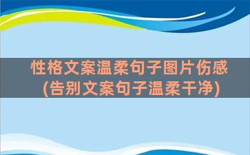 性格文案温柔句子图片伤感(告别文案句子温柔干净)