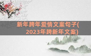 新年跨年爱情文案句子(2023年跨新年文案)