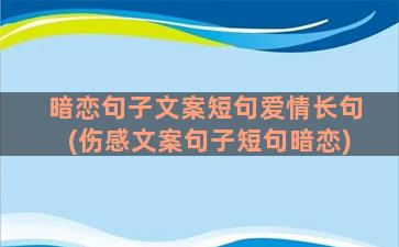 暗恋句子文案短句爱情长句(伤感文案句子短句暗恋)