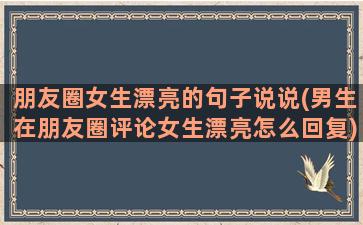 朋友圈女生漂亮的句子说说(男生在朋友圈评论女生漂亮怎么回复)