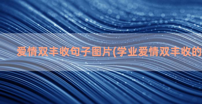 爱情双丰收句子图片(学业爱情双丰收的唯美句子)