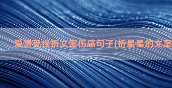 爱情受挫折文案伤感句子(折星星的文案简短爱情)