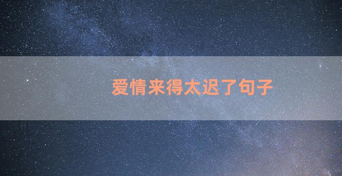 爱情来得太迟了句子