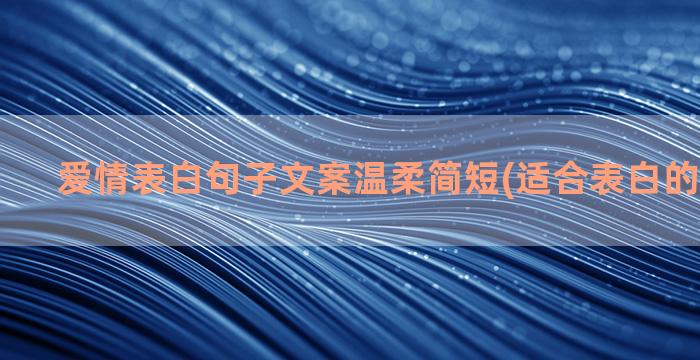 爱情表白句子文案温柔简短(适合表白的句子文案)