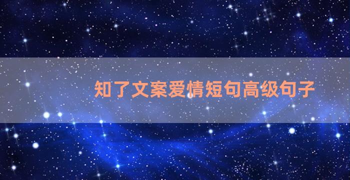 知了文案爱情短句高级句子