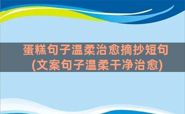 蛋糕句子温柔治愈摘抄短句(文案句子温柔干净治愈)