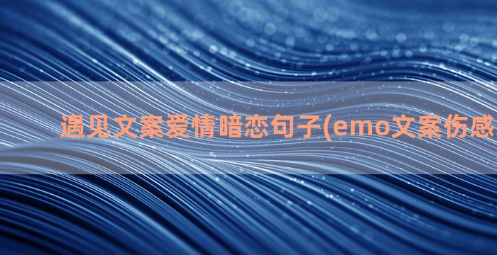 遇见文案爱情暗恋句子(emo文案伤感爱情暗恋)