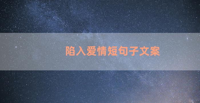 陷入爱情短句子文案